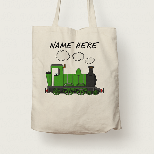 Steam Train Personalised Tote Bag - Railway Enthusiast Gift - Custom Train Tote Bag