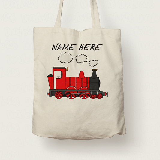 Steam Train Custom Tote Bag - Personalised Railway Gift - Steam Locomotive Gift