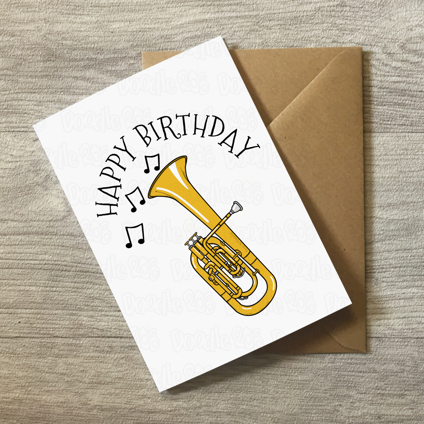 Tenor Horn Birthday Card - Horn Player Greeting Card - Brass Musician Birthday