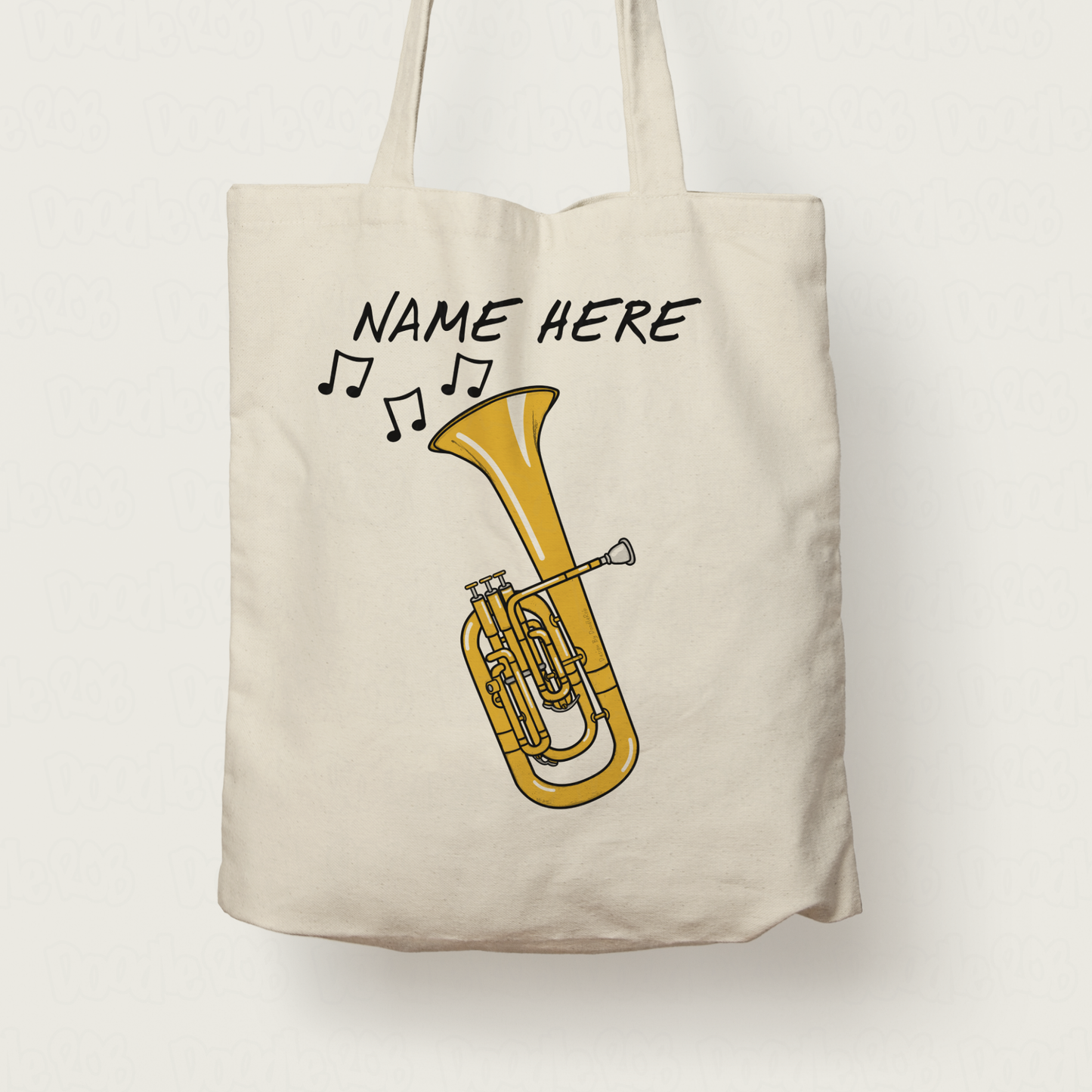 Tenor Horn Personalised Tote Bag - Horn Player Gift - Custom Brass Musician Gift