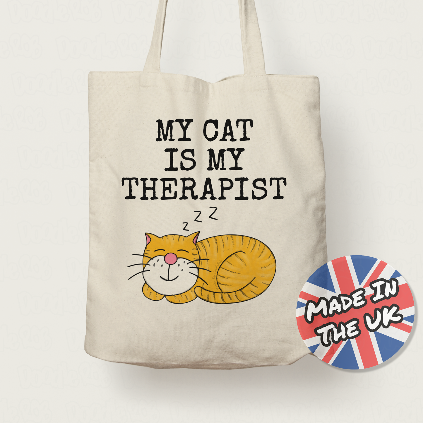 Funny Cat Tote Bag - My Cat Is My Therapist - Gift For Therapist - Sarcastic Gift For Co-Worker