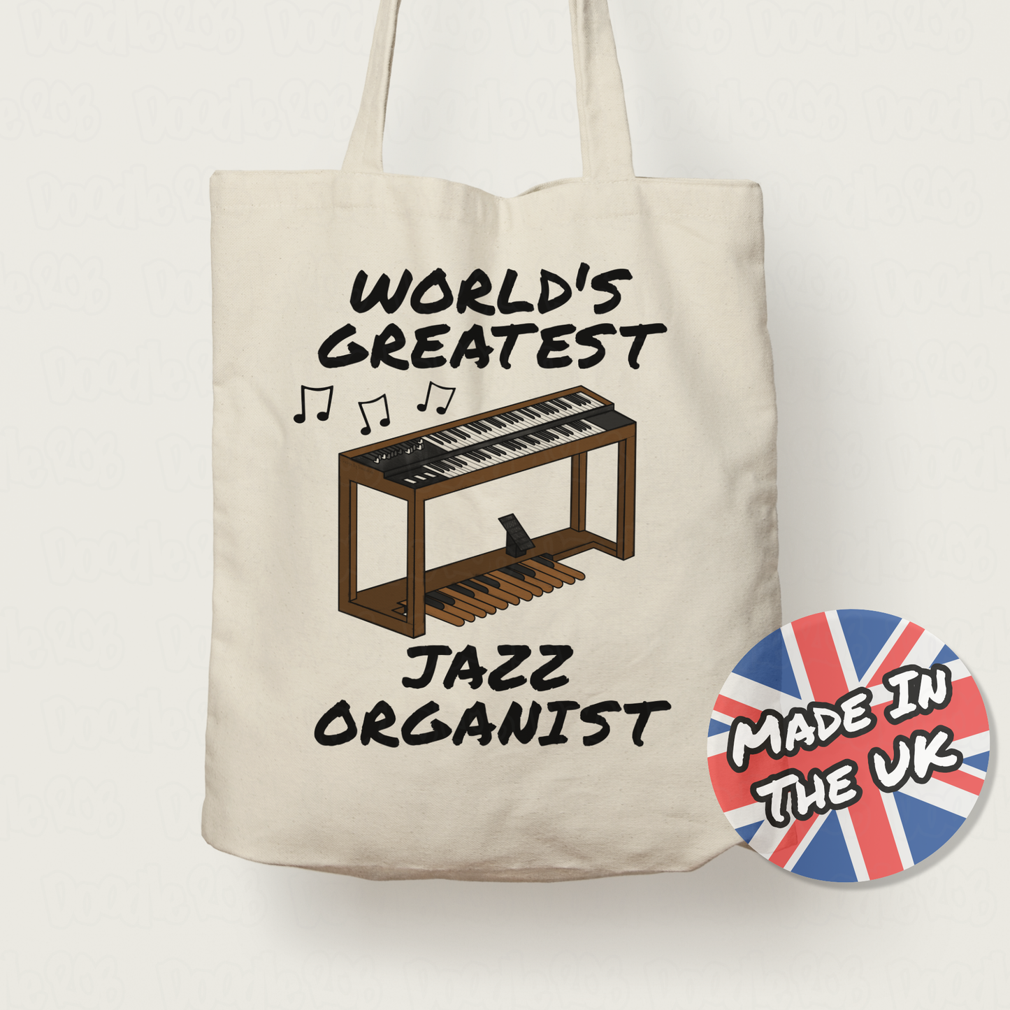 Jazz Organ Tote Bag - World's Greatest Jazz Organist - Organ Teacher Gift