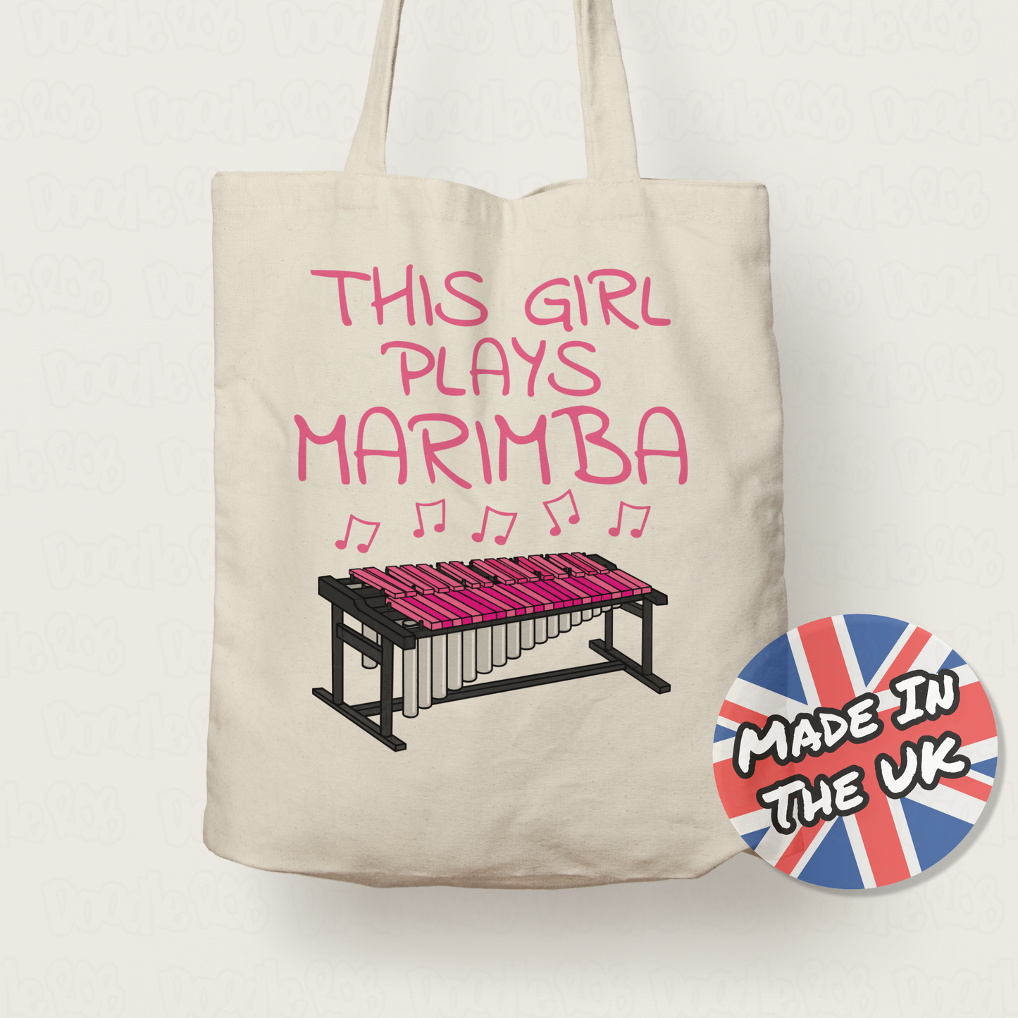 Girl's Marimba Tote Bag - This Girl Plays Marimba - Female Marimbist Gift - Percussionist Gift For Her