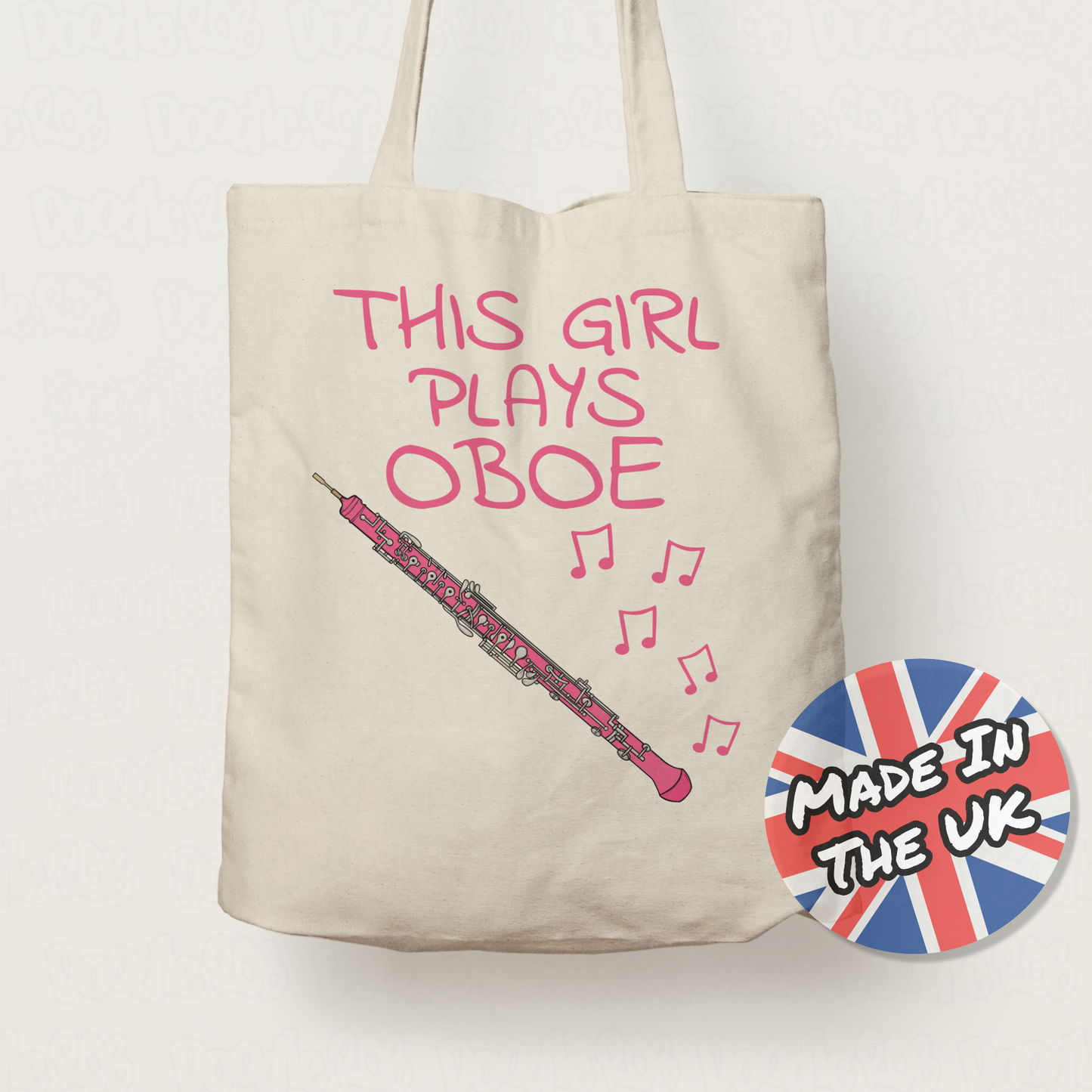 Girl's Oboe Tote Bag - This Girl Plays Oboe - Female Oboist - Woodwind Musician Gift For Her