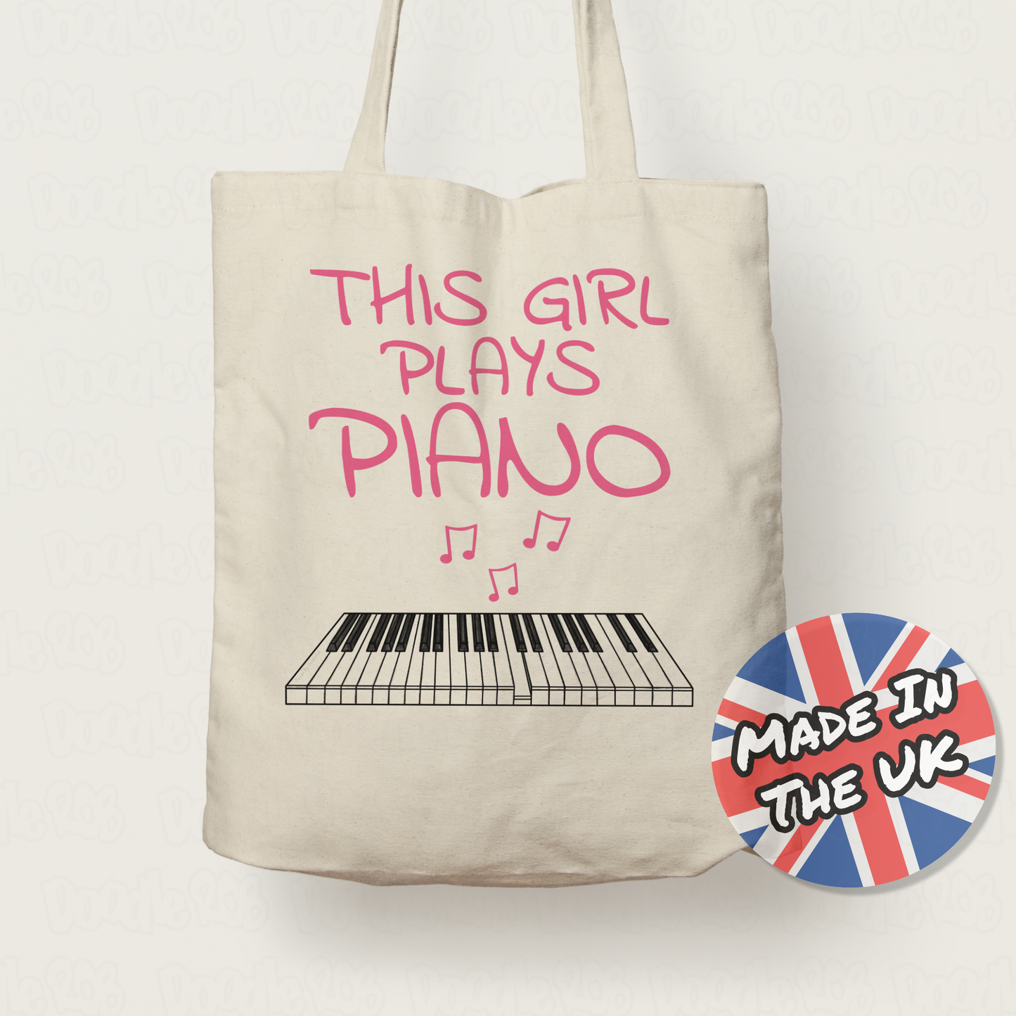 Girl's Piano Tote Bag - This Girl Plays Piano - Female Pianist - Piano Gift For Her