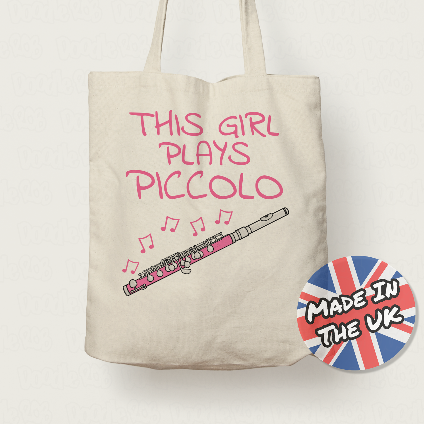 Girl's Piccolo Tote Bag - This Girl Plays Piccolo - Female Piccoloist - Woodwind Musician Gift