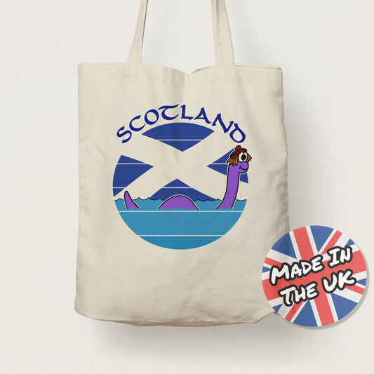 Loch Ness Monster Tote Bag - St Andrew's Day Gift - Funny Scotland Tote Bag