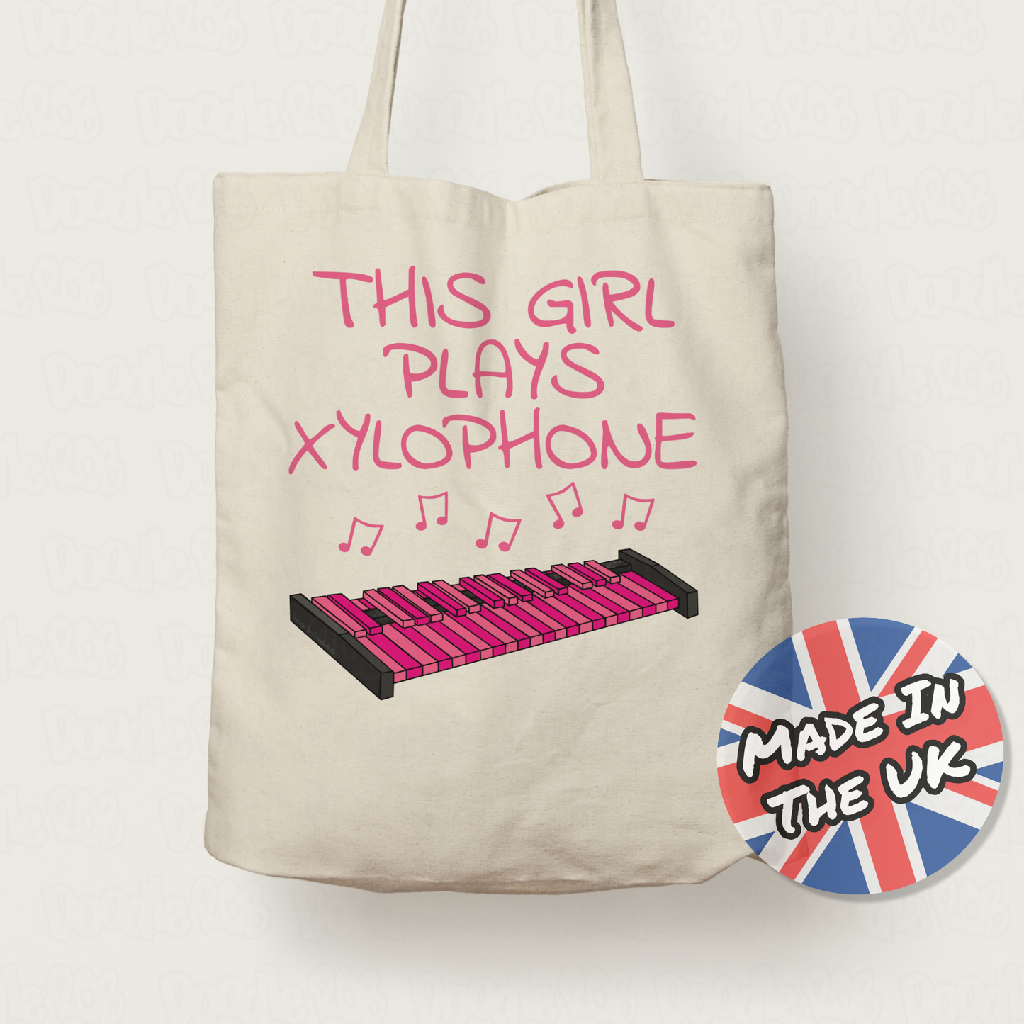 Pink Xylophone Tote Bag - This Girl Plays Xylophone - Female Xylophonist - Percussionist Gift For Her