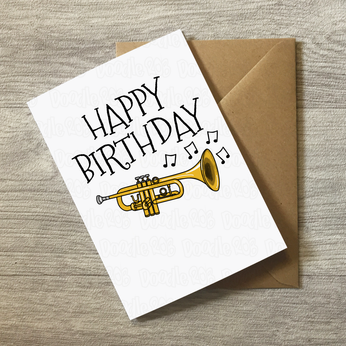 Trumpet Birthday Card - Trumpeter Greeting Card