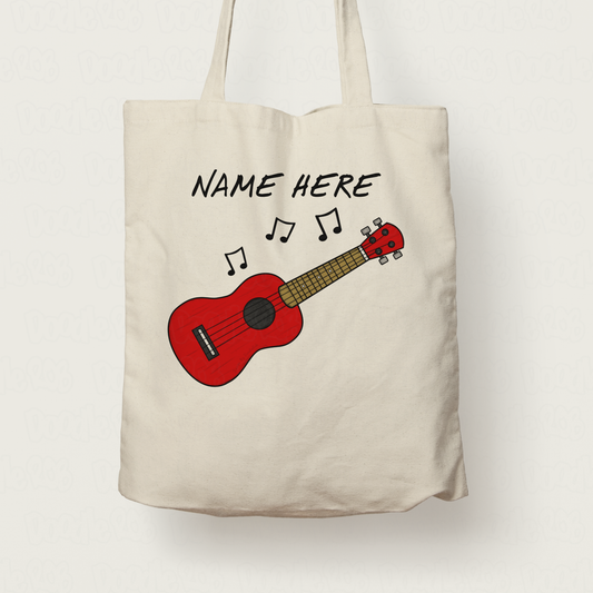 Ukulele Personalised Tote Bag - Ukulelist Custom Tote Bag - Music Teacher Gift