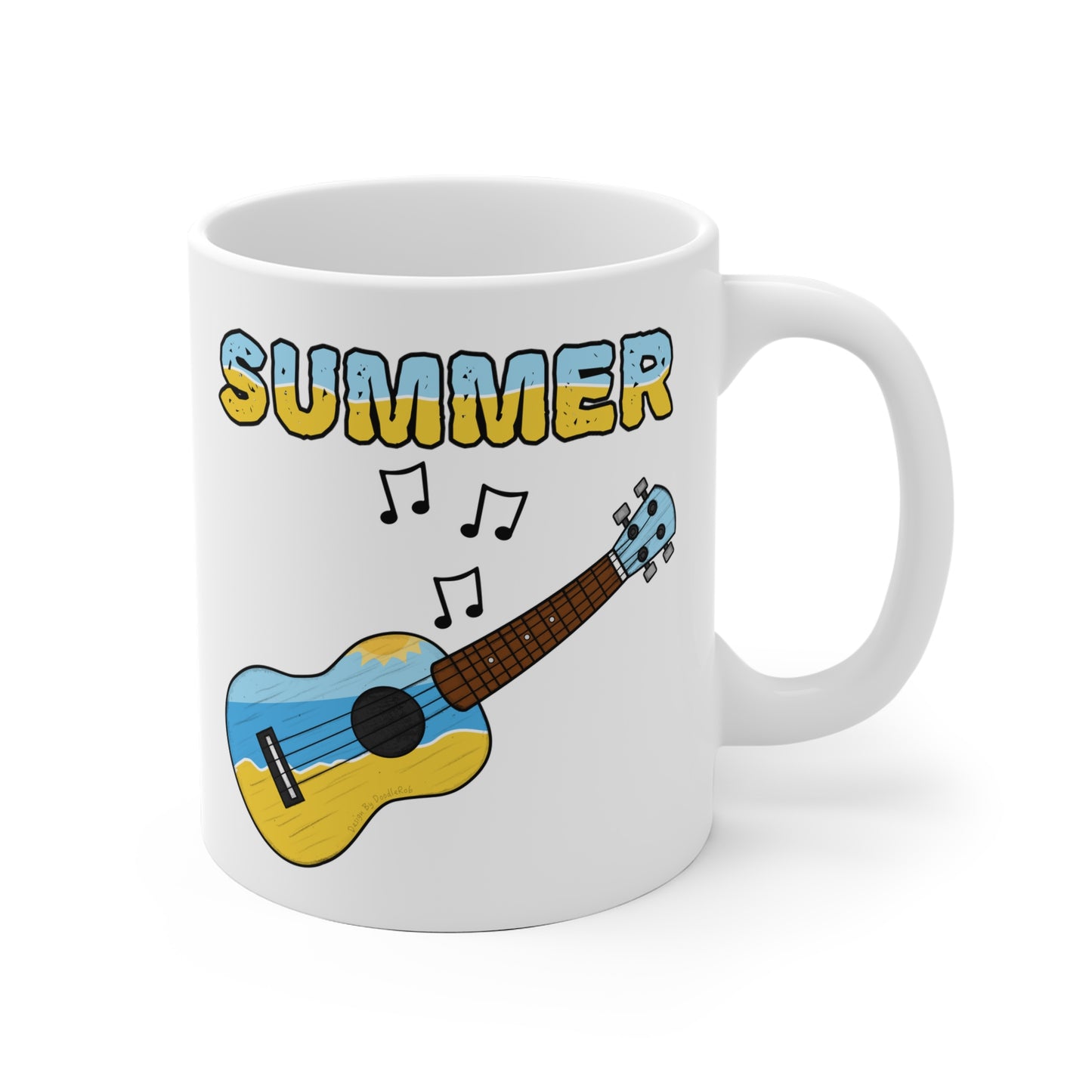 Ukulele Summer Mug - Uke Player Gift - Summer Musician Mug - Gift For Beach Lover