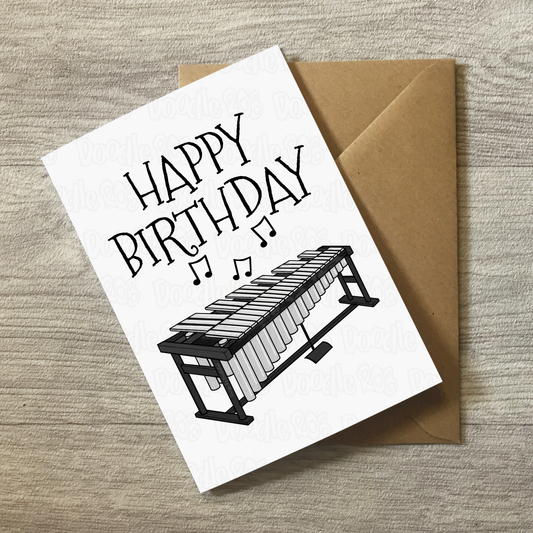 Vibraphone Birthday Card - Vibraphonist Greeting Card - Percussionist Card