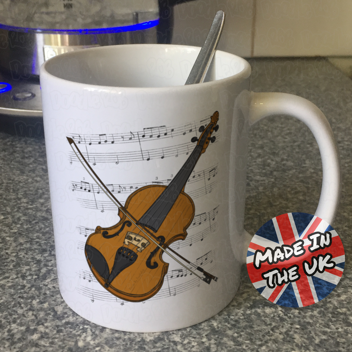 Violin Music Notation Mug (Colour) - Violinist Mug - String Teacher Gift