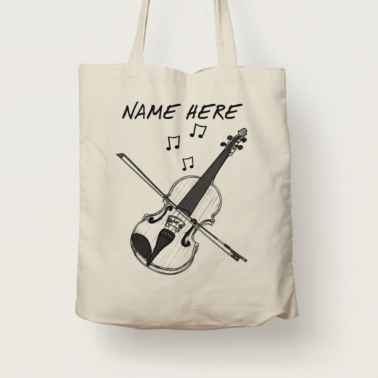 Violin Personalised Tote Bag (Outline) - Customised Violin Gift - Violinist Tote Bag