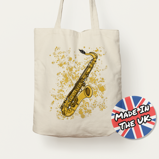 Saxophone Tote Bag - Saxophonist Tote Bag - Saxophone Teacher Gift