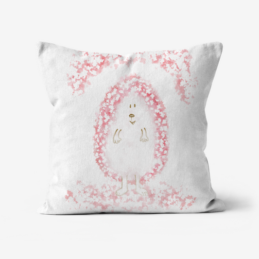 Floral Hedgehog Cushion - Cherry Blossom Hedgehog Pillow - Wildlife Home Decor