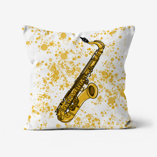 Saxophone Cushion - Saxophonist Gift - Musician Home Decor